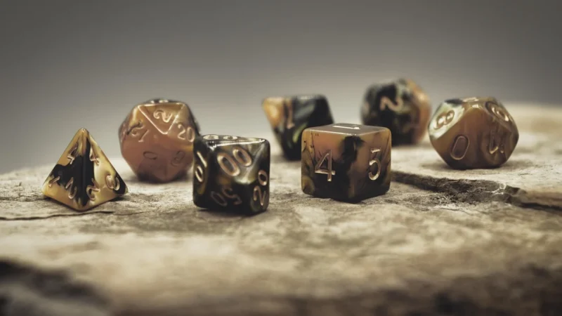 Rebel Komplet Kości RPG Gęsty Rdzeń Brzoskwiniowe