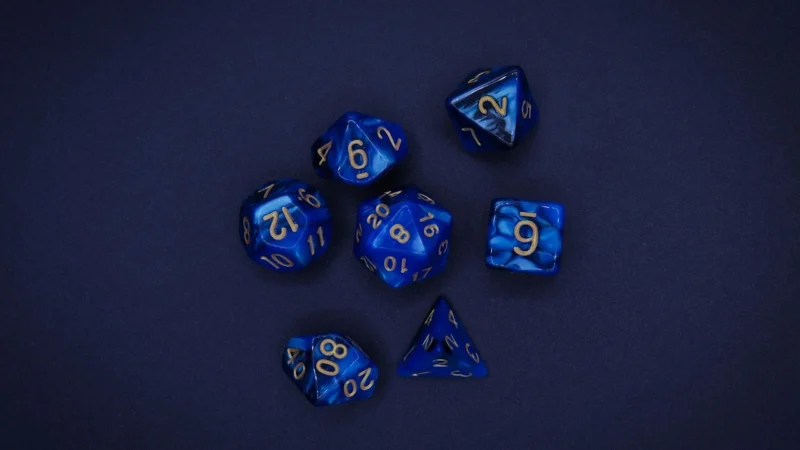 Rebel Komplet kości RPG Mini Kryształowe Pomarańczowe